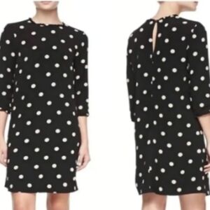 Kate Spade Polka Dot Shift Dress Black Cream | Vintage Old Money Chic Size 0